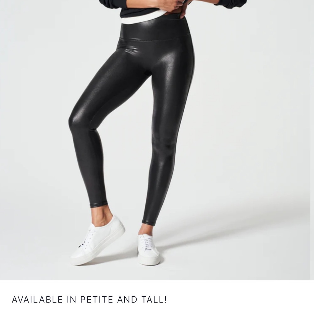 Spanx Faux Leather Black High-Waisted Leggings